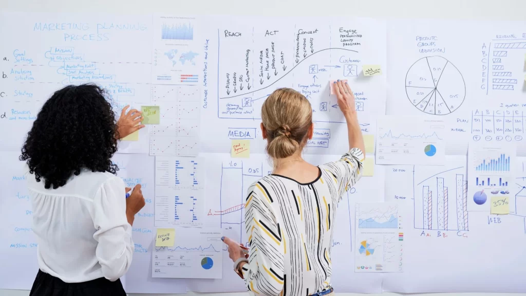 KJ planning out content for your business blog
