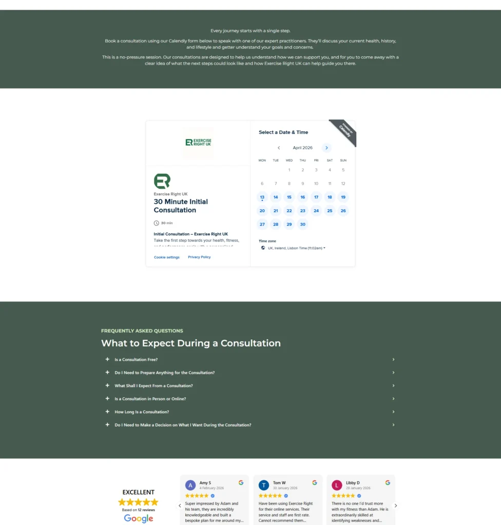 ER Website Consultation Page
